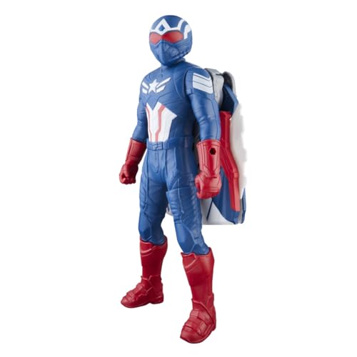 Marvel Avengers Captain America : Brave New World Flight Mode Figurine d'action avec Accessoires, Jouets Super héros de 22 cm pour Enfants à partir de 4 Ans