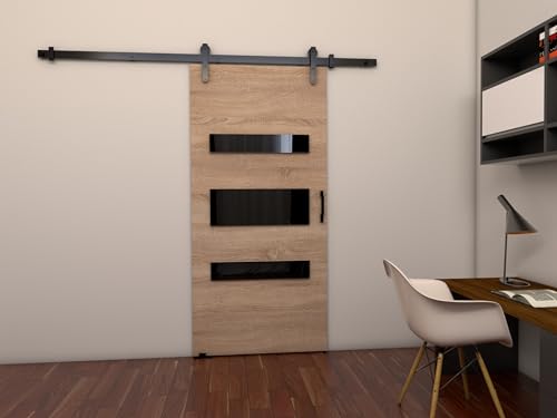 MINIO go for it - Schiebetür Komplettset LIFT D, 86 cm Breit, Schiebetüren, Wandmontage, Schiebetürsystem, Zimmertüren - Sonoma Eiche