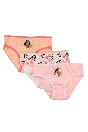 Disney Vaiana Lot de 3 slips pour filles, 100 % coton, personnage océanie, rose, rose, 3-4 ans