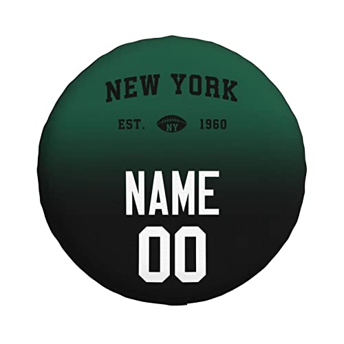 Custom New York Spare Tire Cover,Add Personalized Name and Number,Waterproof Dust-Proof Spare Wheel Cover-Universal for RV SUV Trailer Truck