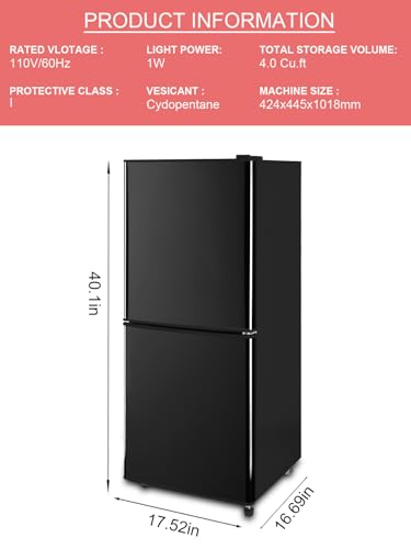 Image of F.W.WOOLWORTHS Refrigerator with Freezer 4.0 Cu.Ft Black