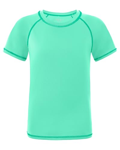 Boys' Rash Guard Short Sleeve Swim Shirt, UPF 50+ Sun Protection Top