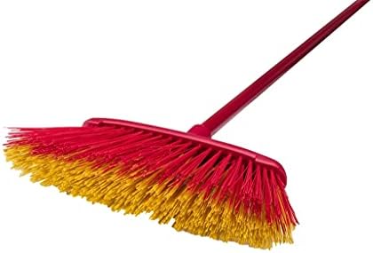 Vileda 2 w 1 szczotka ogrodowa z dwoma rodzajami, do ogrodu, do liści, żwiru, z recyklingu, 17 x 37,5 x 5,5 cm, 386 g, czarna, cyjan, magenta, żółta
