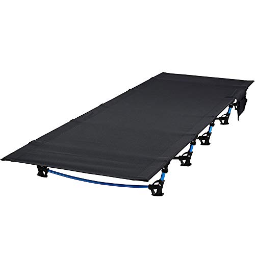 ロベンズナオミ キャンプコット アウトドア 折り畳みベッド 軽量 コンパクト 簡易ベッド サイドポケット付 ローコット(190×70×17cm) (ブラック)