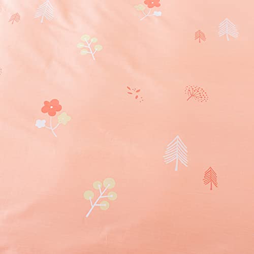 Cliab Kids Bedding Woodland Creatures Forest Animals Theme Full Size For Girls Cute Rabbit Dear Pink Nature Cotton Reversible Duvet Cover Set Zipper Closure Corner Ties 3 Pieces #TOP4