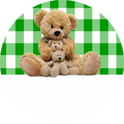 48 Personalised Teddy Bears Picnic Stickers Birthday, Schools, Picnic Party Cone (Green)