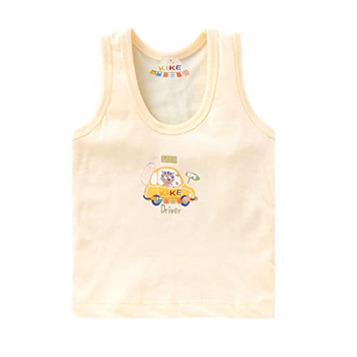 Image of KIKE New Born Baby Pure Cotton Printed Regular Fit Sando Innerwear Baniyan Kids Vest Infants Sleeveless Undershirts for Cute Boys Girls 0-24 Months Pack of 6