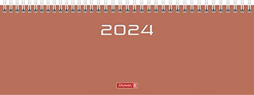BRUNNEN Weekly calendar model 772 2024, 2 pages = 1 week, sheet size 29.7 x 10.5 cm, coral