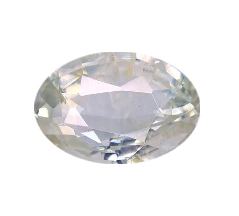 Saphir blanc de 7 ratti d'une brillance d'exception pour bague