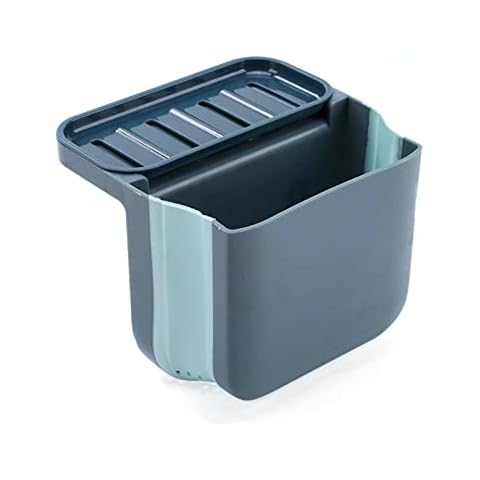 KSVMOAG Multifunction Sink Drain Basket,Foldable Sink Trash Holder Sink Side Storage Drainer Strainer Basket Cover