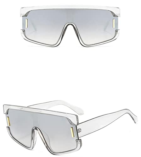 Lunettes de soleil carrées surdimensionnées C6 pour femmes et hommes avec verres clairs UV400