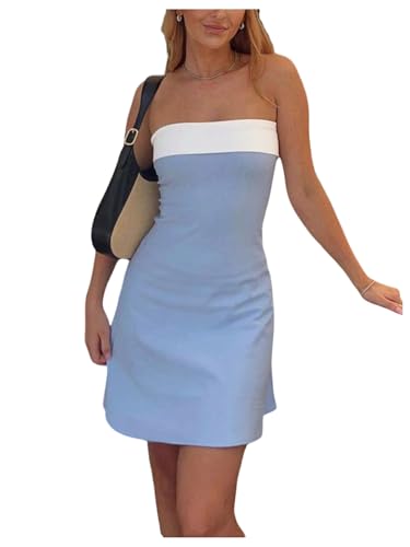 Image of GORGLITTER Women's Strapless Tube Mini Dress Cocktail Cute Prom Party Dress