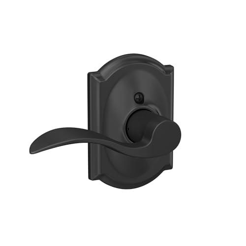 Image of Schlage F10 ACC 622 CAM Accent Door Lever with Camelot Trim, Hall & Closet Passage Lock, Matte Black