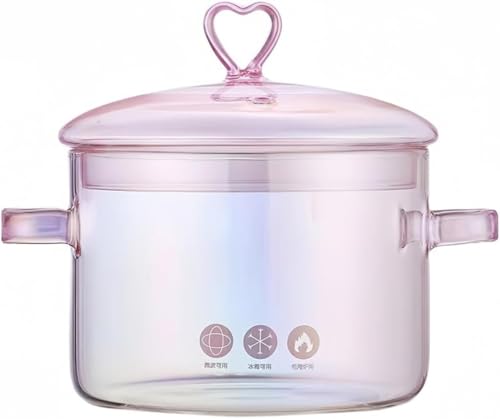 SLLS パスタ鍋 ガラス製 ミルクパン 両手鍋 ふた付き 耐熱ガラスマルチポット 透明 スープポット シチュー鍋 湯切り可 電気セラミックヒーター対応 多機能 調理器具 キッチン用