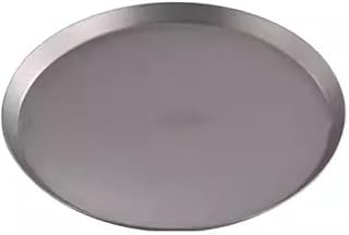 Plates For Kitchen Retro Old Stainless Steel Round Plate Cafe Tray Fruit Dessert Plate Industrial Style Barbecue Plate Flat Bottom Shallow Plate Plate For Eating(Small)