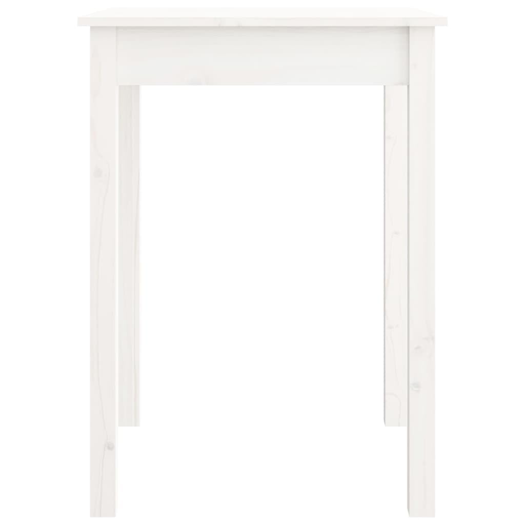 Mesa de Comedor Madera Maciza de Pino Blanca 55x55x75 cm Blanco,814255