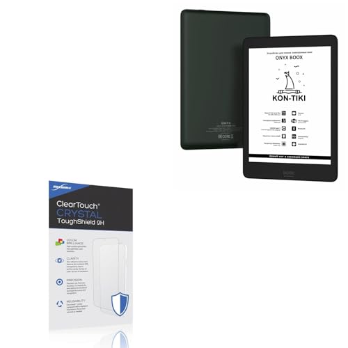 BoxWave Screen Protector Compatible With ONYX BOOX Kon-Tiki 3 - ClearTouch Crystal ToughShield 9H (2-Pack), Clear 9H Tough Flexible Film Screen Protector