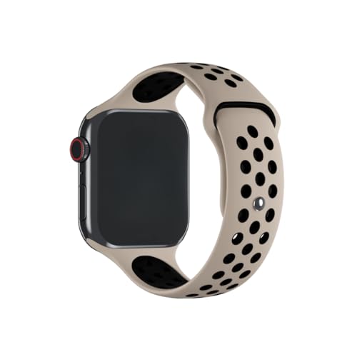 NERDCASE, Pulseira NK Furadinha, Compatível com Apple Watch, Serie 1-9, 42/44/45/49mm, Bege e Preta