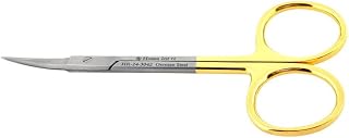 HOSSA - IRIS Scissors - Curved with Fine Point (11.5cm) TC Gold & German Stainless Steel