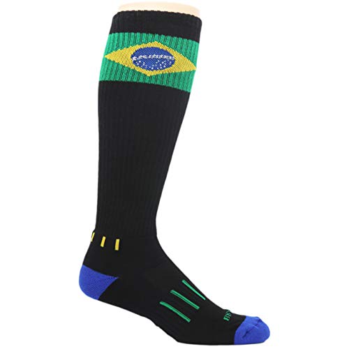 Brazilian Flag Black Knee-High Premium Socks