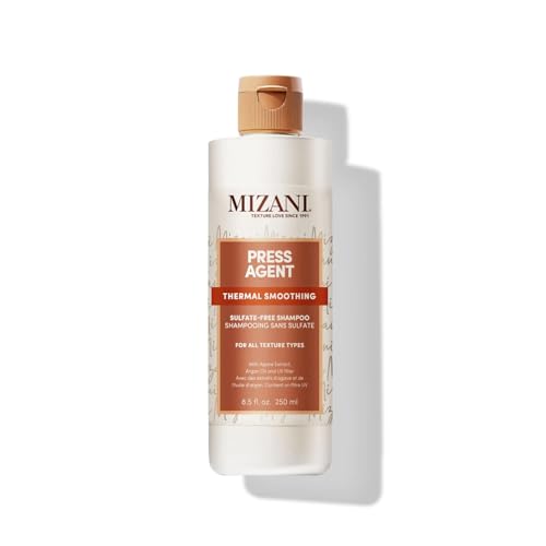 Mizani Champú Alisador, Fórmula que Hidrata y Desenreda, Prepara el Cabello para Peinado Térmico, Enriquecido con Aceite de Argán y Extracto de Agave, Sin Sulfatos, Press Agent, 250ml