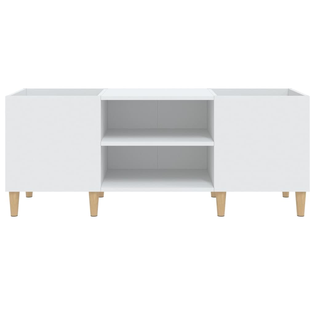 Mobile Porta Dischi Bianco 121x38x48 cm in Legno Multistrato,Supporto per Giradischi,Supporto per Giradischi in Legno,Supporto per Giradischi con Spazio di archiviazione