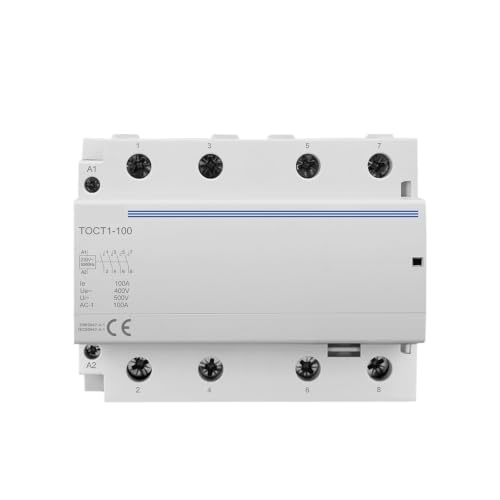 Contacteur modulaire 4 poles 100A CA triphase 400V commande rail Din pour tableau electrique