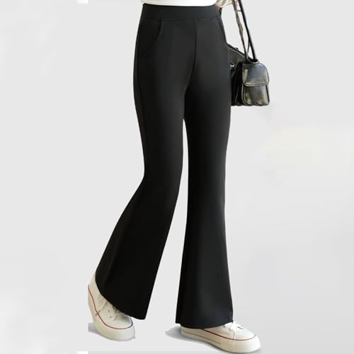 Uniform Pants for Girls Flared Yoga Pants for Kids Stretchy Bootcut Leggings Soft Athletic Workout Tights3