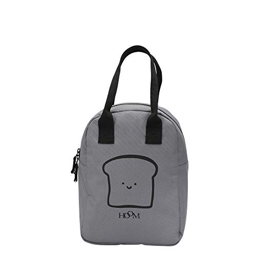 Image of HOOM Insulated Lunch Bag for Office Men, Women and Kids, Leak Proof Water Resistant Polyester Made Lunch Tiffin Bag with Quotes (Grey Sandwich)