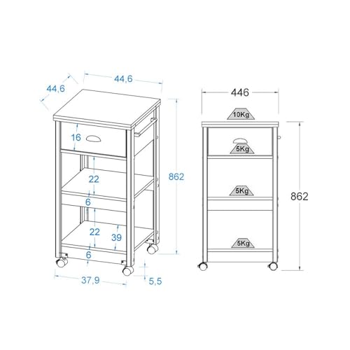 Carrinho Churrasco Ditália Ba-130 cor:preto