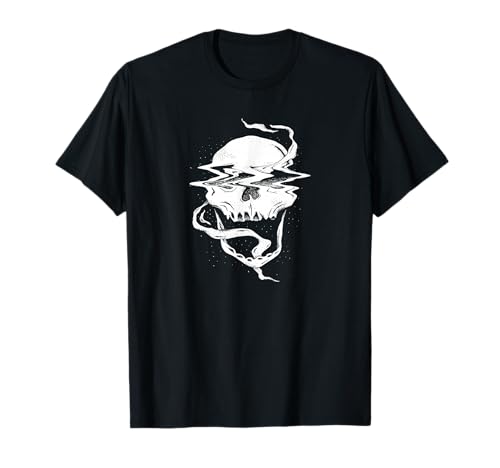 Edgy Calavera Vaporwave Aesthetic Alt Indie Gothic Glitch Camiseta