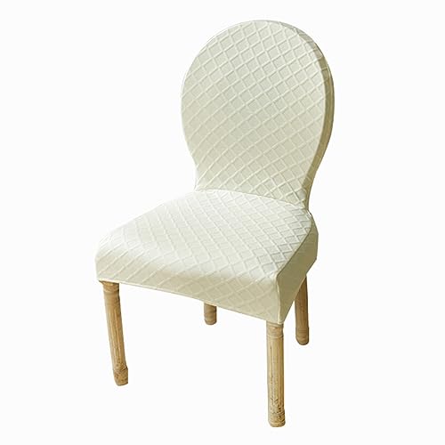 XGANGM Set of 4/2 Dining Chairs Slipcovers with Round Back Dining Room Chairs Covers Without Arms Solid Wood Legs Modern Oval Side Chairs for Kitchen/Bedroom/Dining Room,Color b,4PCS