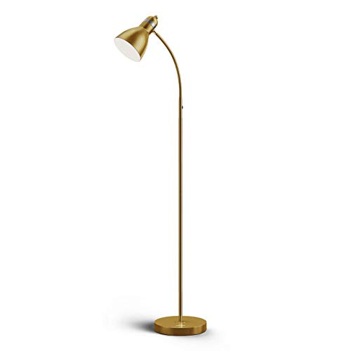 Lepower Metal Gold Floor Lamp, Adjustable Goose Neck Standing Lamp With Heavy Metal Based, Torchiere Light For Living Room, Bedroom, Study Room And Office #TOP18