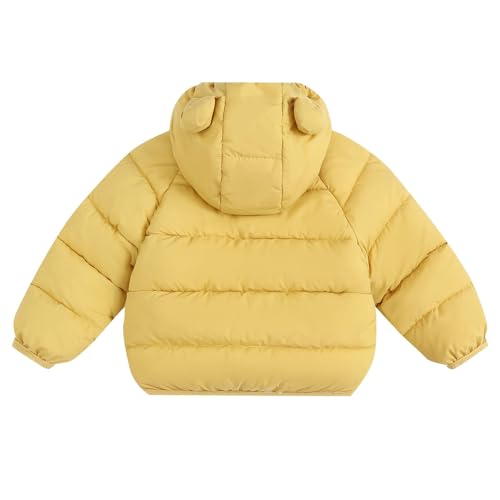 Kids Puffer Jacket Fleece Lined Bear Ears Hooded Heavyweight Sherpa Girls Winter Coat Zip Up Long Sleeve Down Jackets2