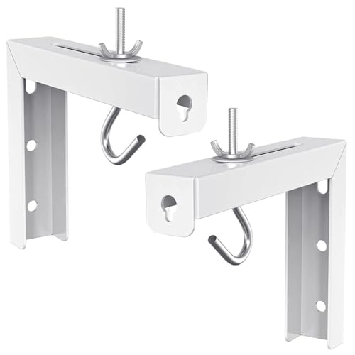 Soporte de pared en L para proyector LALAFINA de acero blanco para colgar pantalla en sala