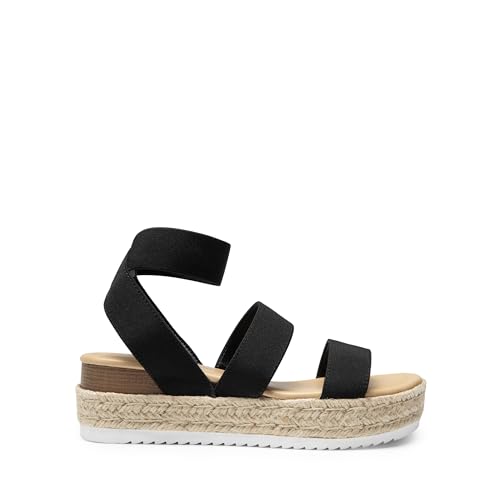 Image of DREAM PAIRS Strappy Espadrille Platform Wedge Sandals for Women Dressy Summer, Comfortable Open Toe Sandals with Cushioned Insole and Ankle Strap Buckle