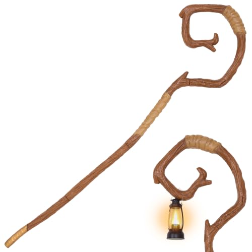 Spooktacular Creations Halloween Walking Cane with Lighted Lamp, Light up Magic Walking Staff Prop Accessory for Halloween Party Dress Up Costume, Accessory for Spooky Fun Parties
