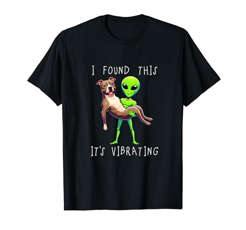 Staffordshire Bull Terrier Alien Encontré esto Vibrante Camiseta