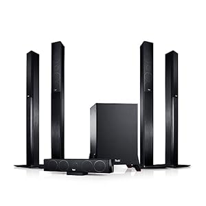 Teufel LT 4-5.1 Heimkino Set L - Home Cinema Soundanlage mit Subwoofer und Säule aus Aluminium, Bassreflex, Hi-Fi Sound System - schwarz