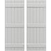 Ekena Millwork ARW401BB621X38STH Americraft Six 3 Exterior Real Wood Joined Board-n-Batten Shutters (Per Pair), 21"W x 38"H, Hailstorm Gray