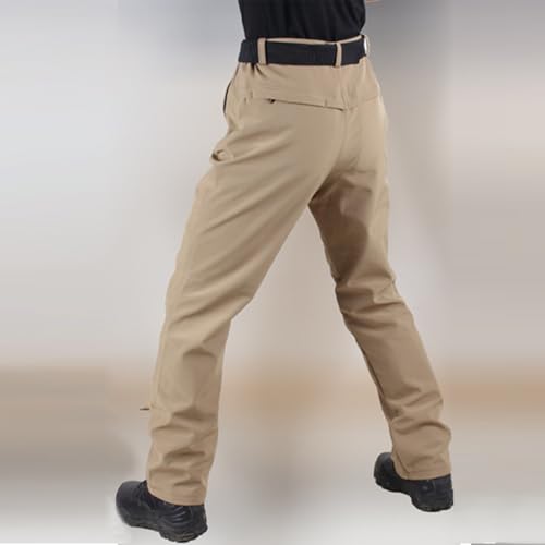 ADHOWBEW Tactical Cargo Pants for Men Elastic Waist Relaxed Fit Big and Tall Construction Pockets Hiking Trousers4