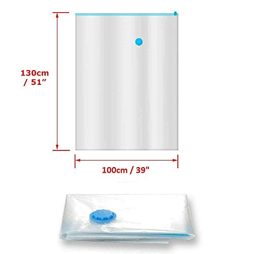 TAHA ® 5 X STRONG VACUUM STORAGE SPACE SAVING BAGS SPACE SAVER VACCUM VACUM BAG (X-Large (130x100cm)), Clear - Image 2