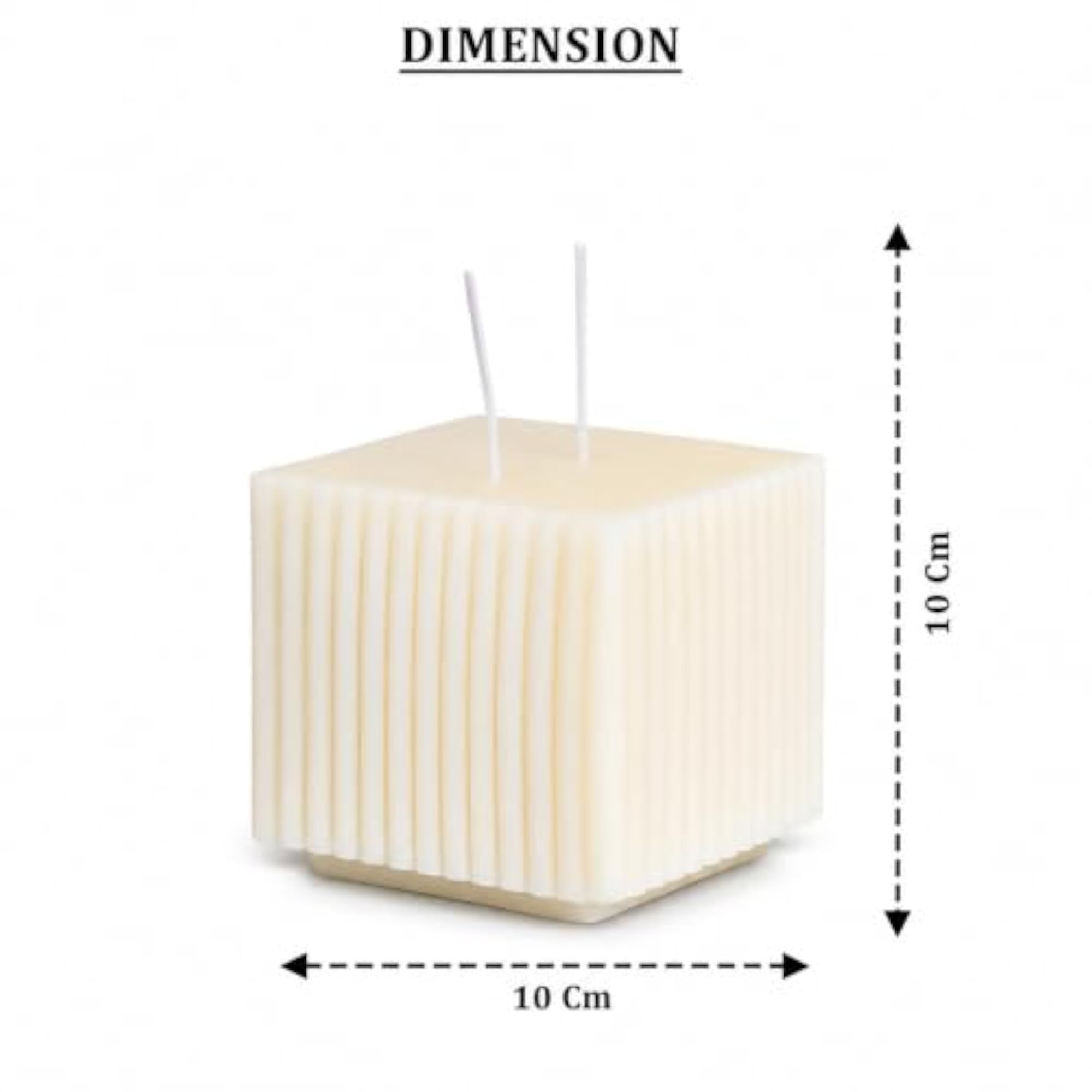 Big White Block Aromatic Dual Wick Candle, Premium Soy Wax