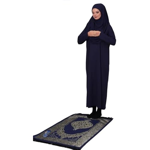 ihvan online Muslim Dresses for Women, One-Piece Prayer Dress & Prayer Rug & Beads, Islamic Gift Set for Eid Ramadan