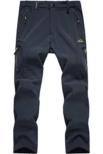 Snow Pants Men Fleece Lined Pants Men Waterproof Pants Winter Pants Hiking Pants Snowboard Pants Ski Pants Men Dark Grey