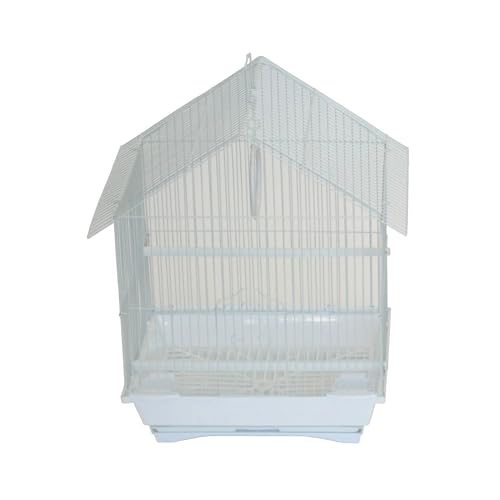 YML A1114MWHT Cage periquito pequeno estilo casa, 28 cm x 23 cm x 40 cm