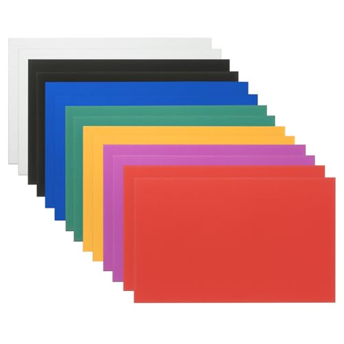 PATIKIL 2,1x3,3 Zoll Eloxierte Aluminiumblech, 14 Stück Laserplatten Gravur Rohlinge 0,5MM Dünn Rechteck für Basteln DIY Haus Lasergravur, 7 Farben