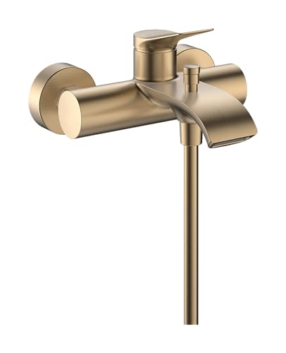 hansgrohe Vivenis Original - Badewannenarmatur Aufputz für 2 Verbraucher, Mischbatterie Badewanne mit Auslauf Länge 19,7 cm, Einhebelmischer Wanne, Brushed Bronze, 75423140