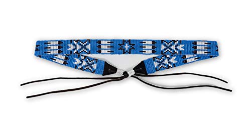 Hat Band, Hatbands for Men and Women, Leather Straps, Cowboy Hats Accessories, White, Blue Paisley, Handmade in Guatemala 7/8 Inches x 21 Inches