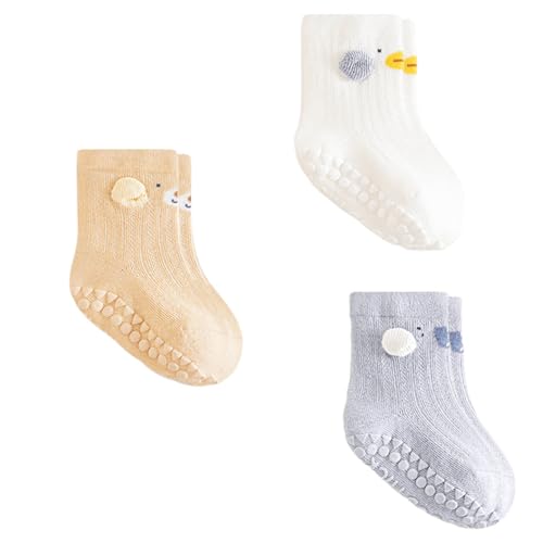 Set Of 3 Pair Lightweight Toddler Socks Baby Floor Socks With Breathable Fabric And Not Binding Cuffs For Daily Wear